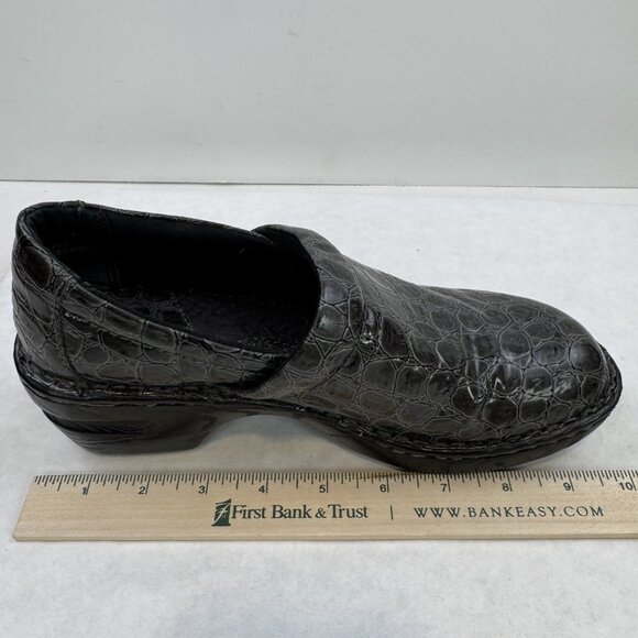 BOC Born Concept Womens Size 7 Gray Croc Faux Leather Peggy Slip On Clogs Shoes - Picture 15 of 15